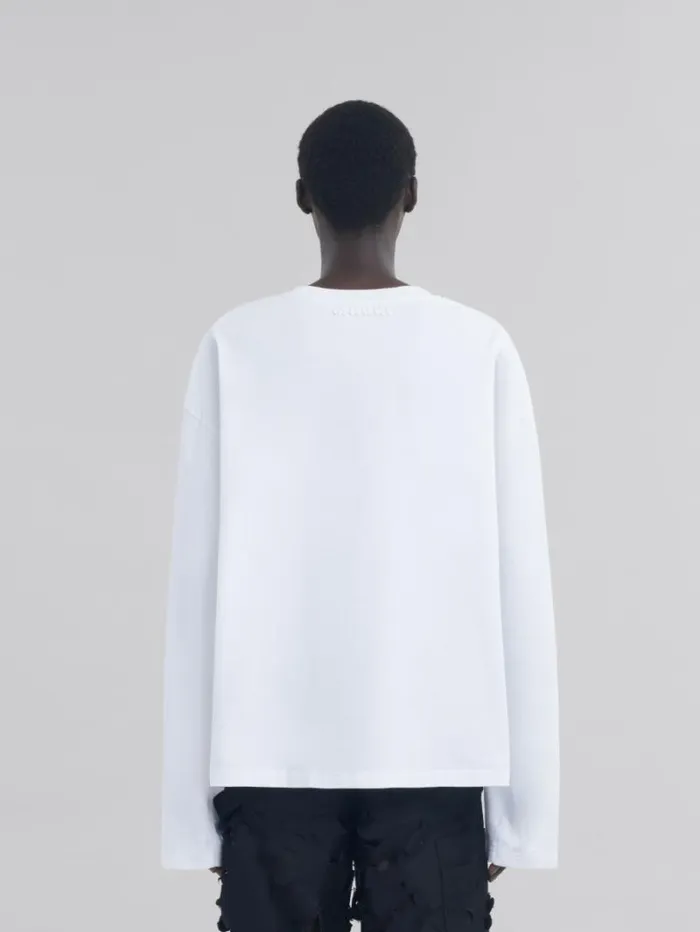 Men Marni Tops and Tshirts White Oversized Organic Cotton TShirt