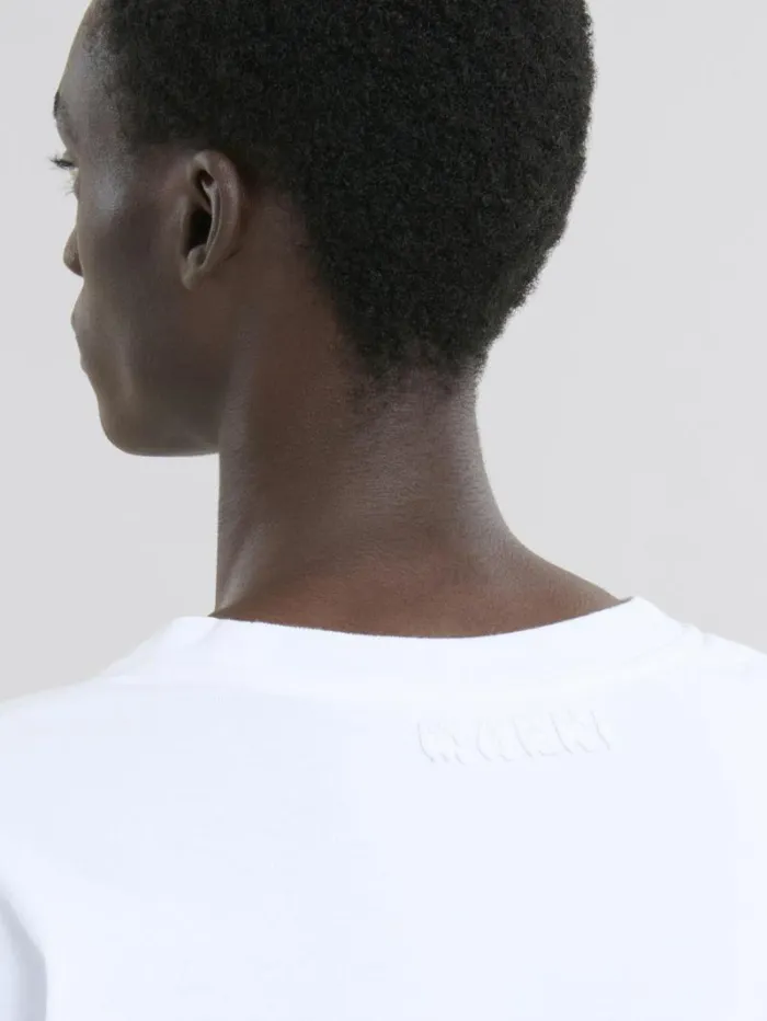 Men Marni Tops and Tshirts White Oversized Organic Cotton TShirt