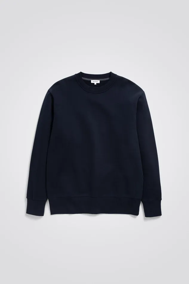 Men Organic Brushed Cotton Sweatshirt Dark Navy Norse Projects Sweatshirts