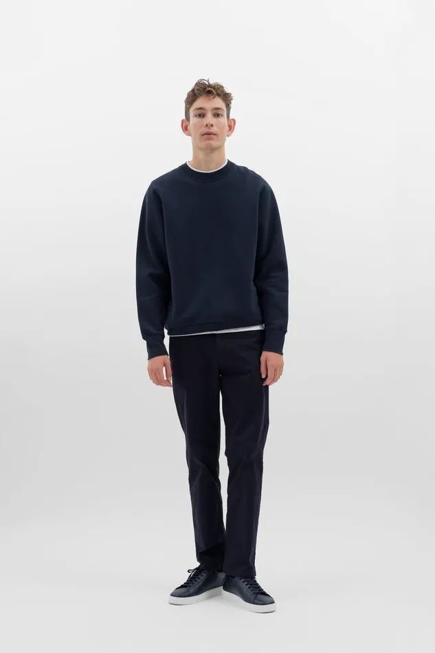 Men Organic Brushed Cotton Sweatshirt Dark Navy Norse Projects Sweatshirts