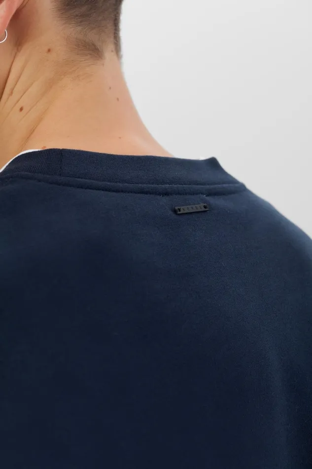 Men Organic Brushed Cotton Sweatshirt Dark Navy Norse Projects Sweatshirts