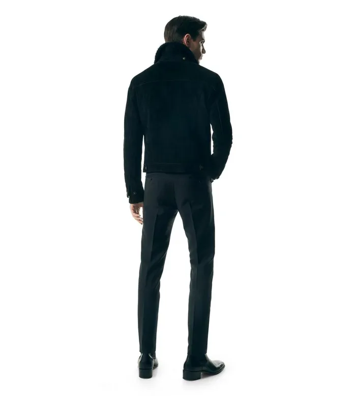 Men Outerwear Tom Ford Cashmere Suede Shearling Trucker Black Men Outerwear Tom Ford Cashmere Suede Shearling Trucker Black