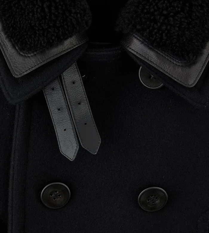 Men Outerwear Tom Ford Double Felt Peacoat Black Men Outerwear Tom Ford Double Felt Peacoat Black