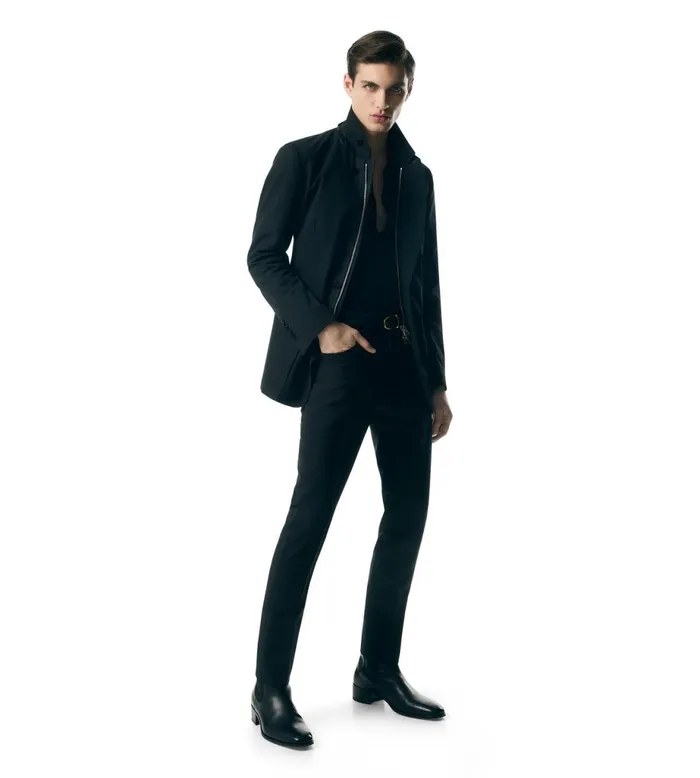 Men Outerwear Tom Ford Technical Canvas Sartorial Blazer Black Men Outerwear Tom Ford Technical Canvas Sartorial Blazer Black