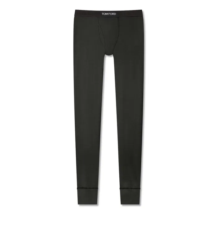 Men PAJAMA PANTS and LONG JOHNS Tom Ford Cotton Long Johns Military Green