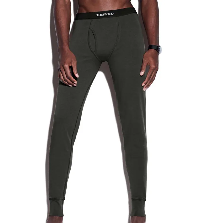 Men PAJAMA PANTS and LONG JOHNS Tom Ford Cotton Long Johns Military Green Men PAJAMA PANTS and LONG JOHNS Tom Ford Cotton Long Johns Military Green
