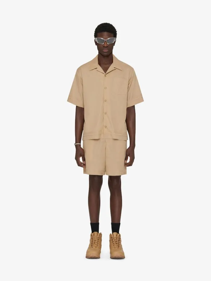 Men Pants and Shorts Givenchy Bermuda Shorts In 4G Cotton Beige