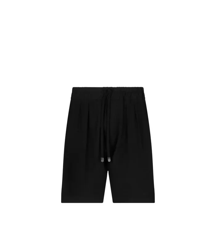 Men Pants and Shorts Tom Ford Lightweight Lyocell Pleat Short Black
