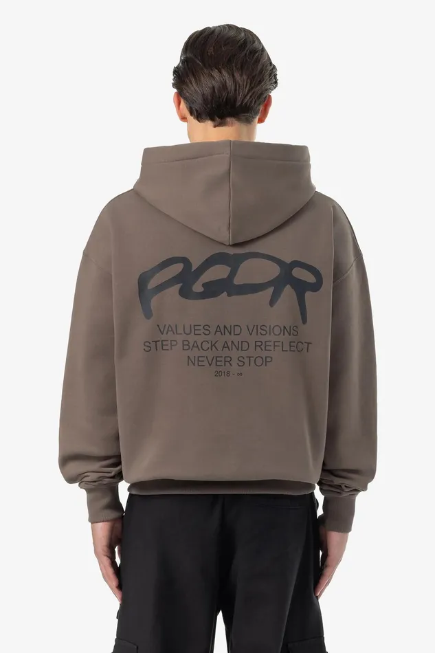 Men Pegador Hoodies Allis Oversized Sweat Jacket Washed Dust Brown