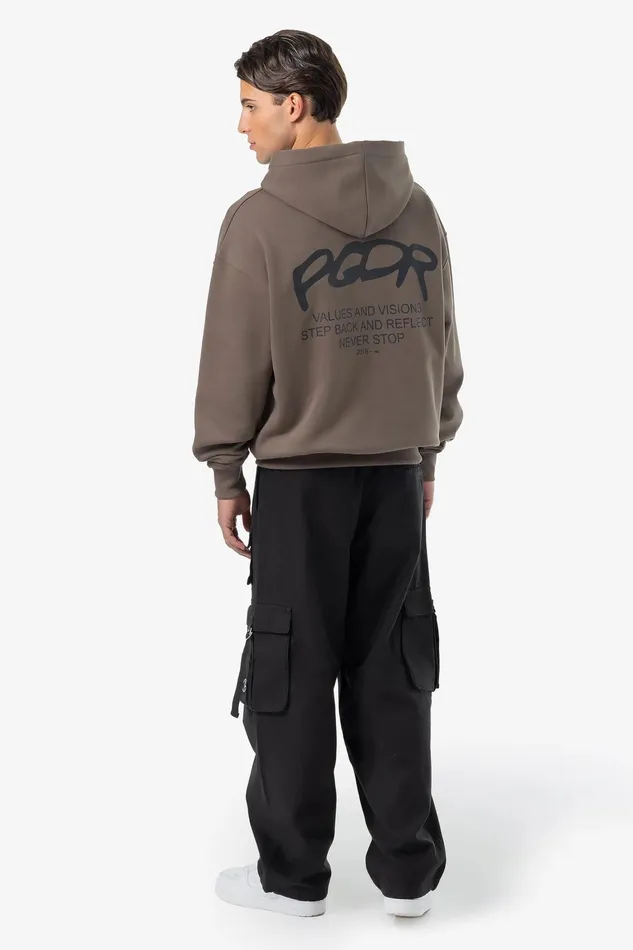 Men Pegador Hoodies Allis Oversized Sweat Jacket Washed Dust Brown Men Pegador Hoodies Allis Oversized Sweat Jacket Washed Dust Brown