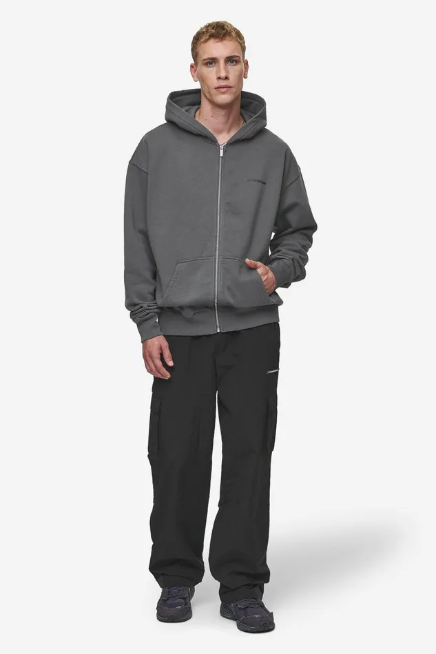 Men Pegador Hoodies Colne Logo Oversized Sweat Jacket Washed Anthracite Black Men Pegador Hoodies Colne Logo Oversized Sweat Jacket Washed Anthracite Black