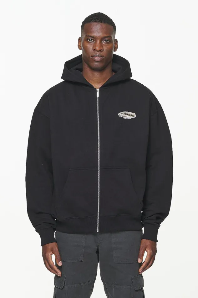 Men Pegador Hoodies County Oversized Sweat Jacket Vintage Washed Onyx Black Men Pegador Hoodies County Oversized Sweat Jacket Vintage Washed Onyx Black