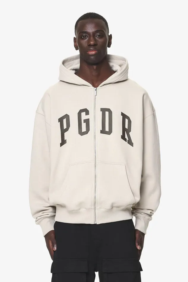 Men Pegador Hoodies Layton Oversized Sweat Jacket Washed Dust Cream