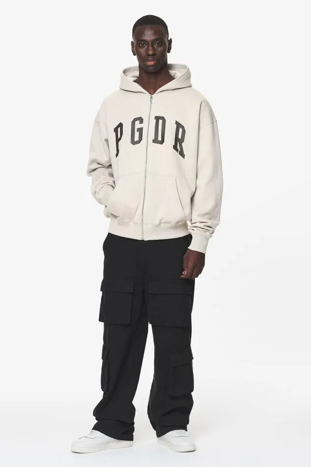 Men Pegador Hoodies Layton Oversized Sweat Jacket Washed Dust Cream Men Pegador Hoodies Layton Oversized Sweat Jacket Washed Dust Cream