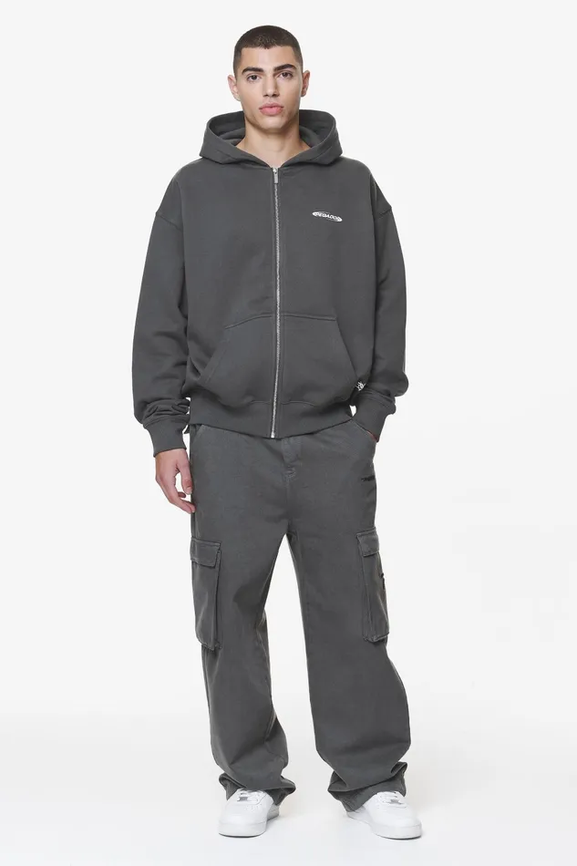 Men Pegador Hoodies Sanit Oversized Sweat Jacket Washed Volcano Grey Men Pegador Hoodies Sanit Oversized Sweat Jacket Washed Volcano Grey