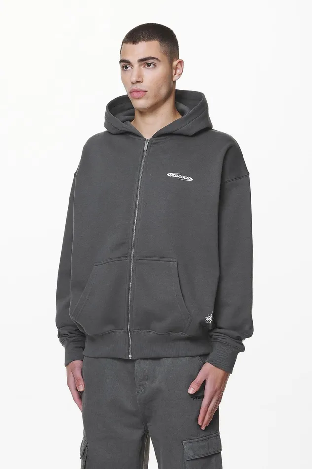 Men Pegador Hoodies Sanit Oversized Sweat Jacket Washed Volcano Grey Men Pegador Hoodies Sanit Oversized Sweat Jacket Washed Volcano Grey