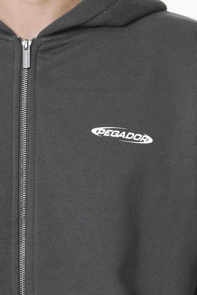 Men Pegador Hoodies Sanit Oversized Sweat Jacket Washed Volcano Grey Men Pegador Hoodies Sanit Oversized Sweat Jacket Washed Volcano Grey