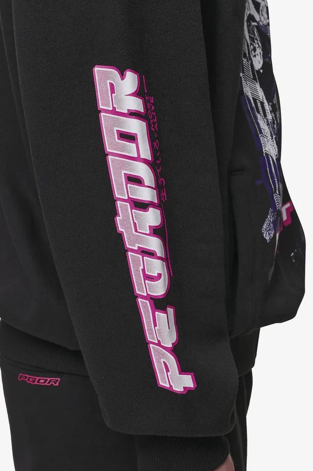 Men Pegador Hoodies Saxon Oversized Sweat Jacket Washed Black Men Pegador Hoodies Saxon Oversized Sweat Jacket Washed Black