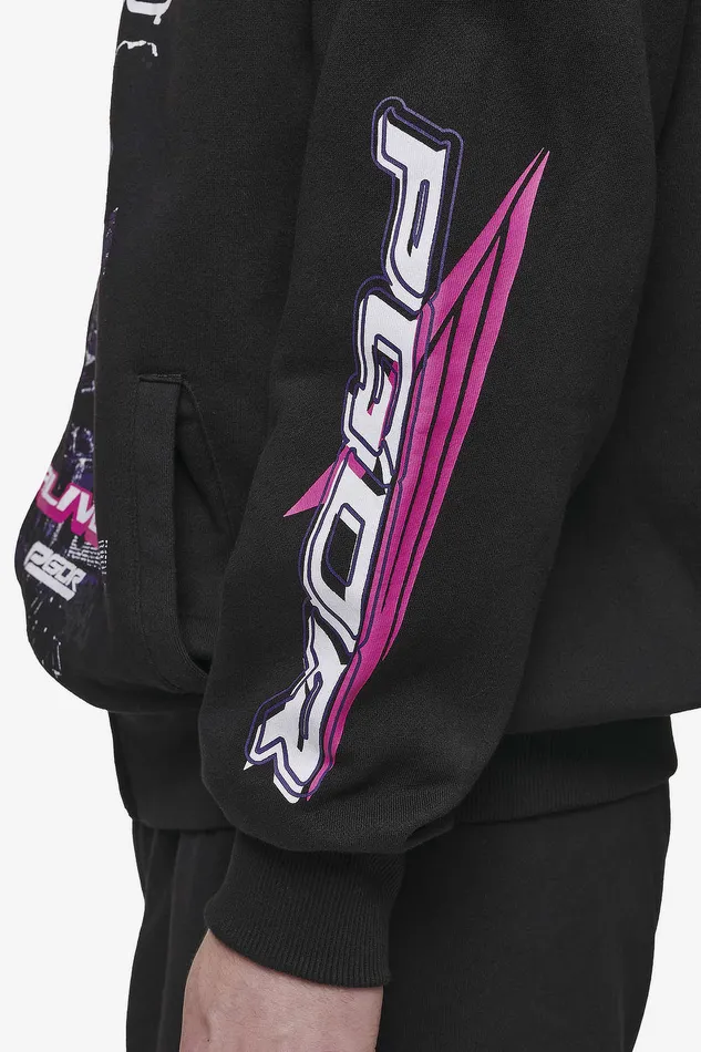 Men Pegador Hoodies Saxon Oversized Sweat Jacket Washed Black Men Pegador Hoodies Saxon Oversized Sweat Jacket Washed Black