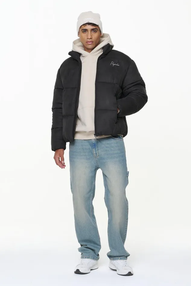 Men Pegador Jacken Neum Suede Puffer Jacket Black Men Pegador Jacken Neum Suede Puffer Jacket Black