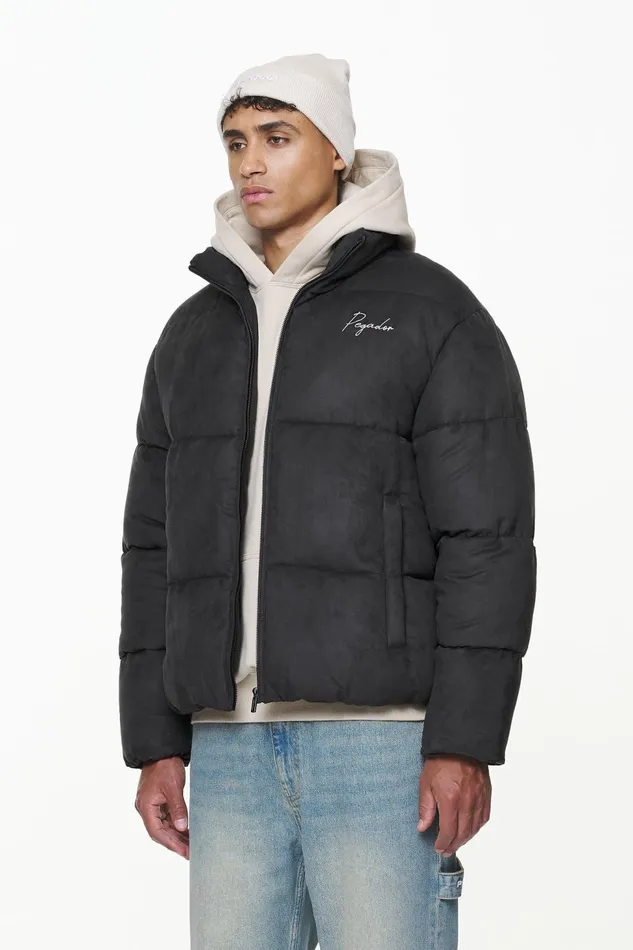 Men Pegador Jacken Neum Suede Puffer Jacket Black Men Pegador Jacken Neum Suede Puffer Jacket Black