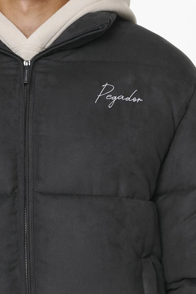 Men Pegador Jacken Neum Suede Puffer Jacket Black Men Pegador Jacken Neum Suede Puffer Jacket Black