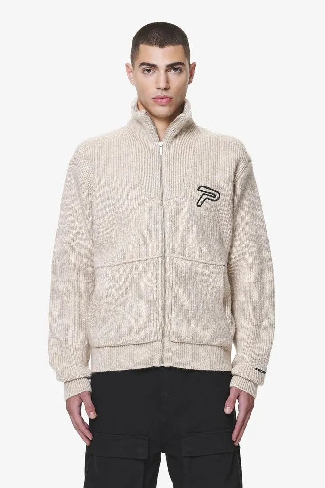 Men Pegador Sweaters Riggo Heavy Knit Jacket Dust Cream