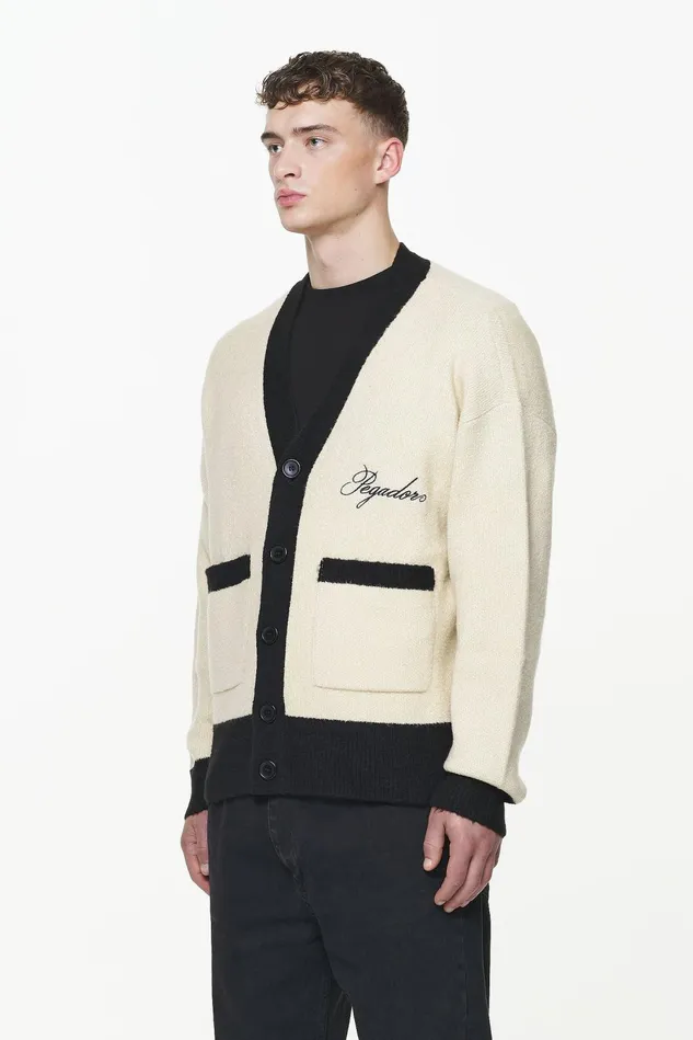 Men Pegador Sweaters Unio Knit Cardigan Onyx Black Kingdom Beige Men Pegador Sweaters Unio Knit Cardigan Onyx Black Kingdom Beige