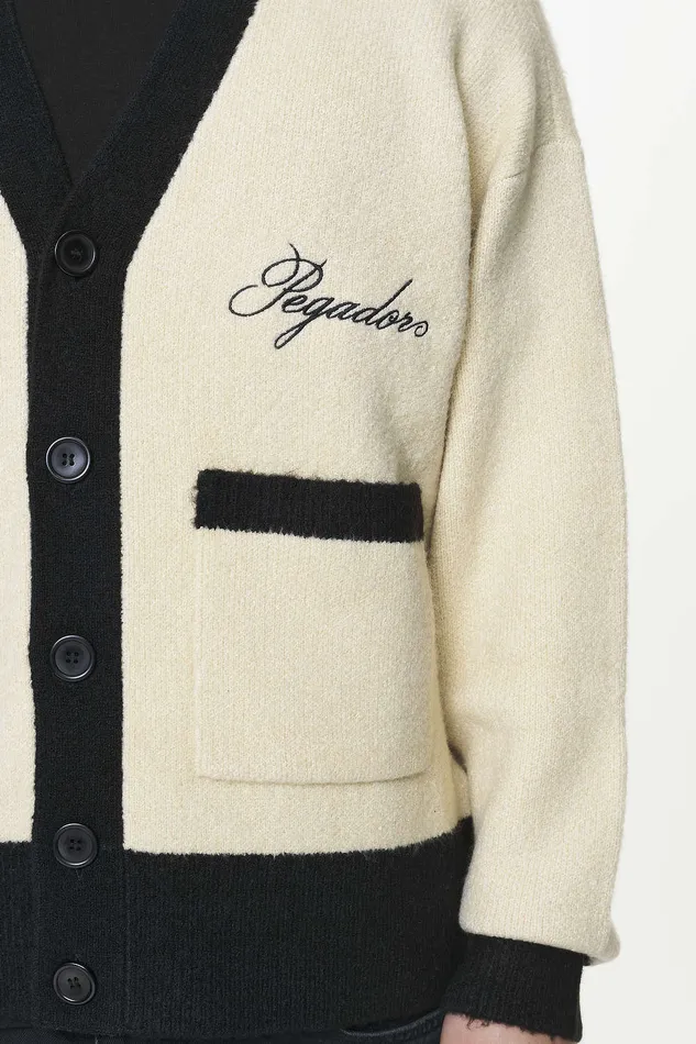 Men Pegador Sweaters Unio Knit Cardigan Onyx Black Kingdom Beige Men Pegador Sweaters Unio Knit Cardigan Onyx Black Kingdom Beige