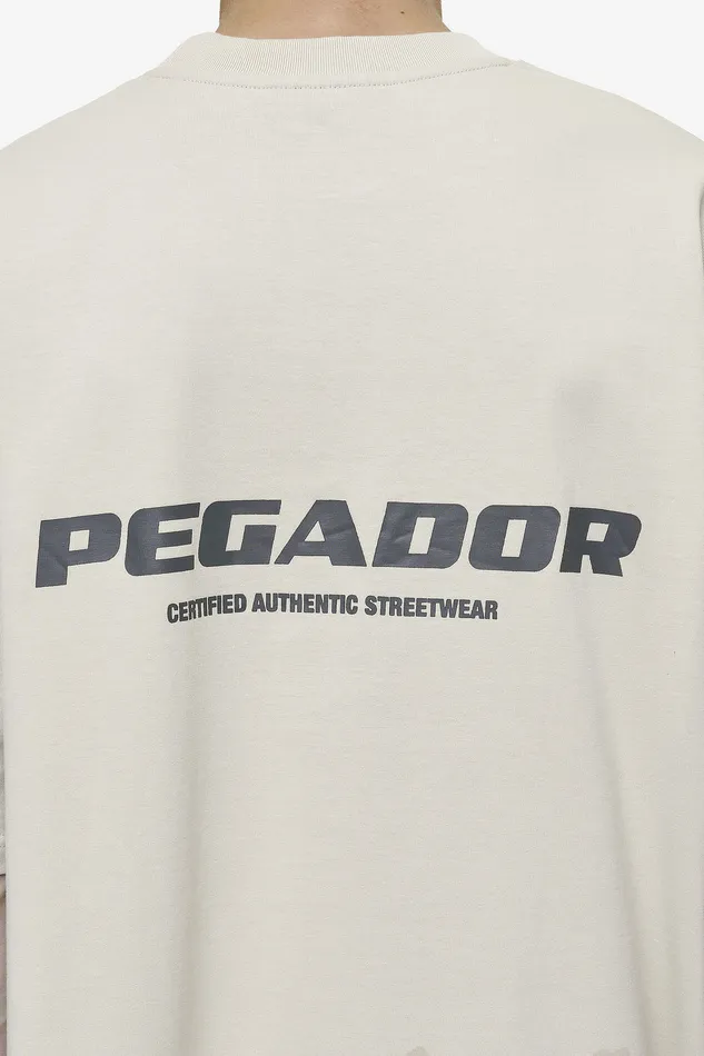Men Pegador Tees Colne Logo Oversized Tee Washed Light Beige Anthracite Men Pegador Tees Colne Logo Oversized Tee Washed Light Beige Anthracite