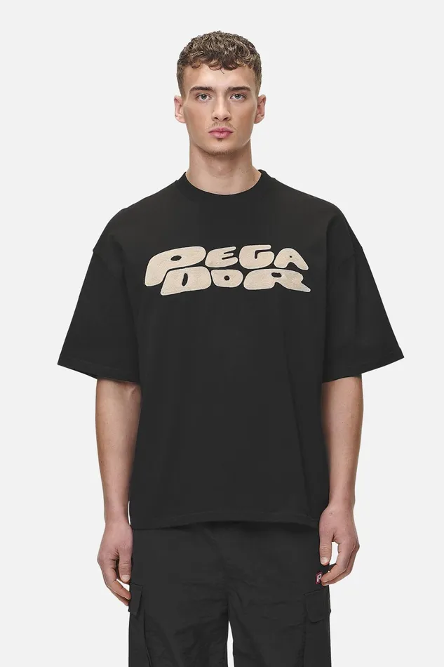 Men Pegador Tees Drew Boxy Tee Washed Black
