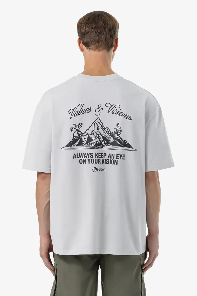 Men Pegador Tees Hyde Oversized Tee Washed Clear Grey