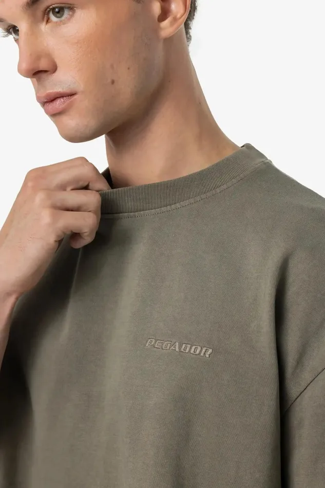 Men Pegador Tees Logo Oversized Tee Vintage Faded Olive Men Pegador Tees Logo Oversized Tee Vintage Faded Olive