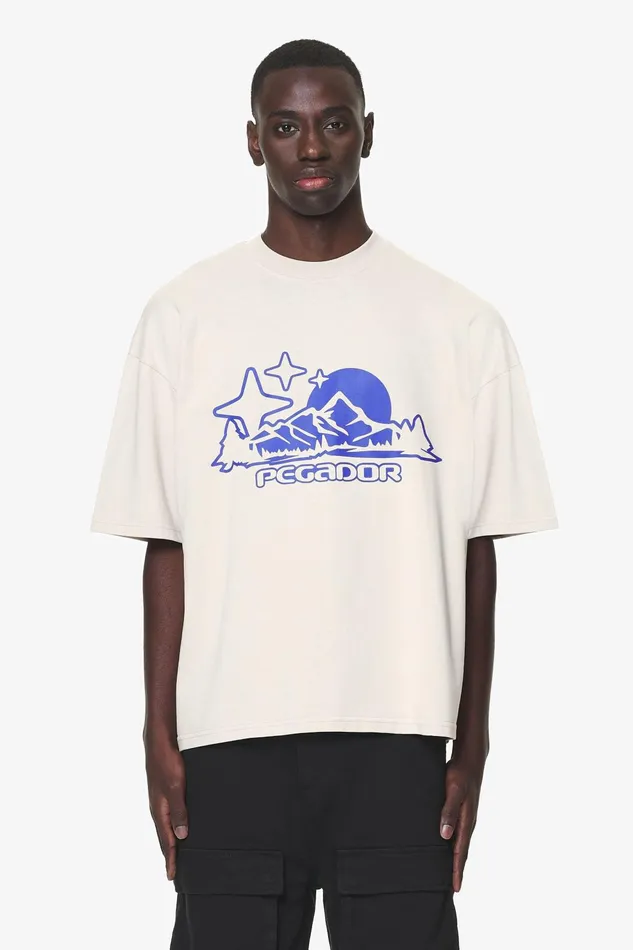 Men Pegador Tees Pansy Boxy Tee Washed Dust Cream