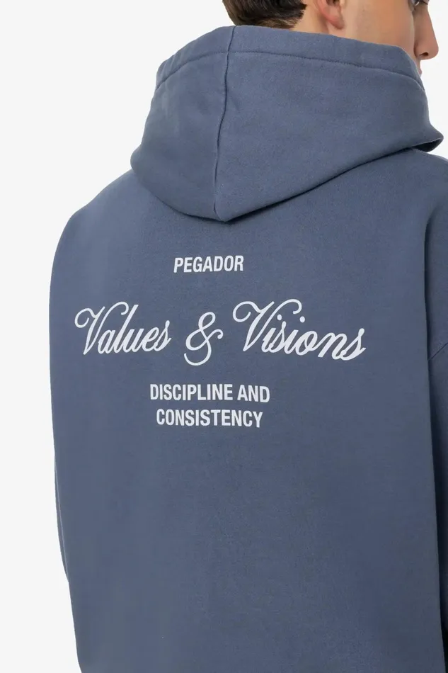 Men Pegador Zip Hoodies Bronson Oversized Sweat Jacket Washed Shadow Blue Men Pegador Zip Hoodies Bronson Oversized Sweat Jacket Washed Shadow Blue