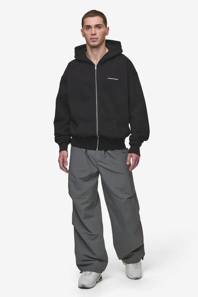 Men Pegador Zip Hoodies Charles Oversized Sweat Jacket Washed Black Men Pegador Zip Hoodies Charles Oversized Sweat Jacket Washed Black