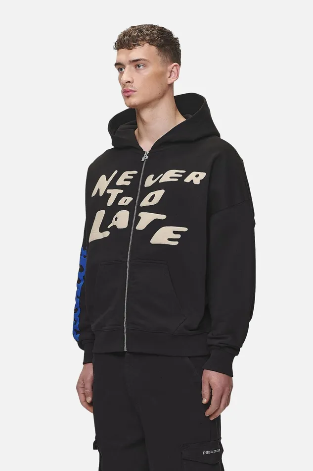 Men Pegador Zip Hoodies Corey Terry Boxy Sweat Jacket Washed Black Men Pegador Zip Hoodies Corey Terry Boxy Sweat Jacket Washed Black