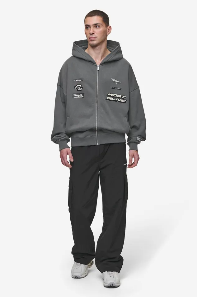 Men Pegador Zip Hoodies Hogan Boxy Sweat Jacket Washed Anthracite Men Pegador Zip Hoodies Hogan Boxy Sweat Jacket Washed Anthracite