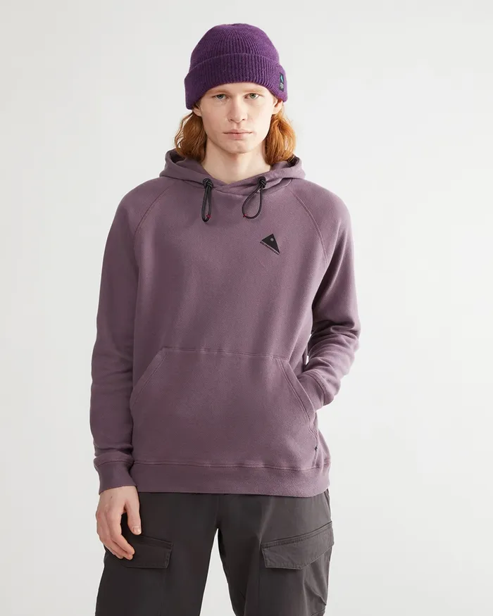 Men Runa Nomad Lightweight Organic Cotton Hoodie Boysenberry Klttermusen Fleeces and Sweaters