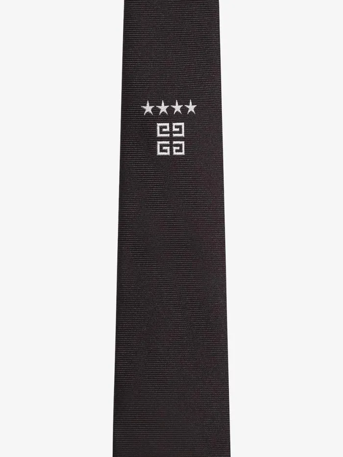 Men Scarves and Ties Givenchy 4G Stars Tie In Silk Black Men Scarves and Ties Givenchy 4G Stars Tie In Silk Black
