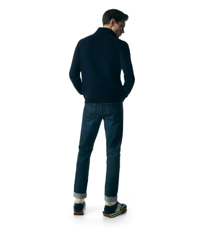 Men Shirts Tom Ford Merino Silk Knitted Chore Shirt Indigo Men Shirts Tom Ford Merino Silk Knitted Chore Shirt Indigo