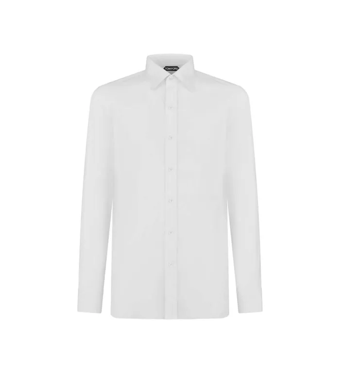 Men Shirts Tom Ford Poplin Classic Fit Shirt Optical White
