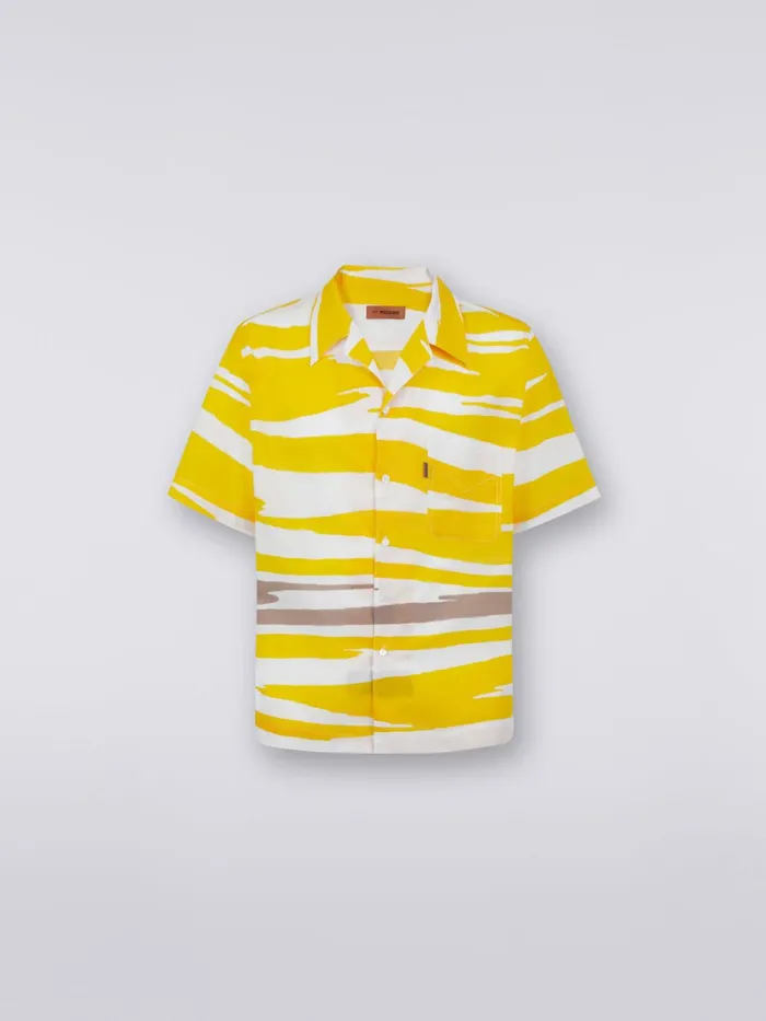 Men ShortSleeved Cotton Bowling Shirt Multicoloured Missoni Shirts