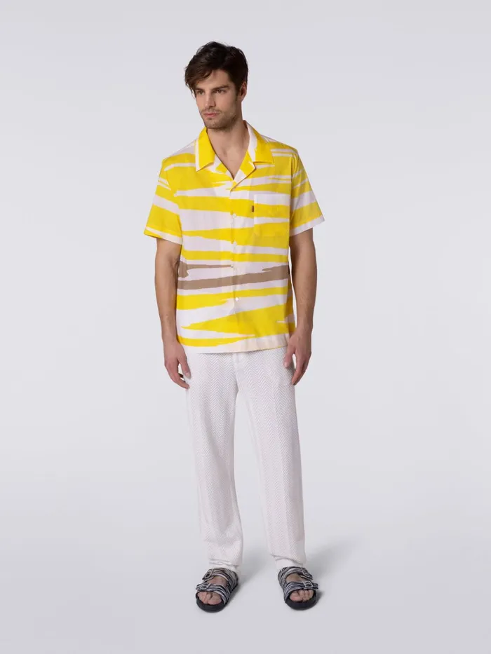 Men ShortSleeved Cotton Bowling Shirt Multicoloured Missoni Shirts