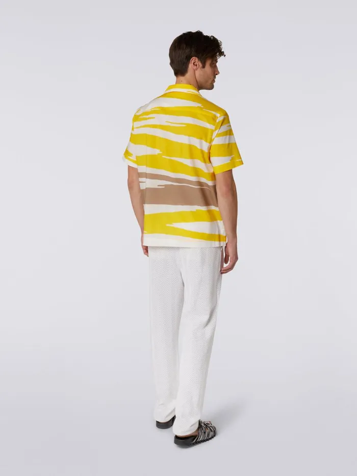 Men ShortSleeved Cotton Bowling Shirt Multicoloured Missoni Shirts