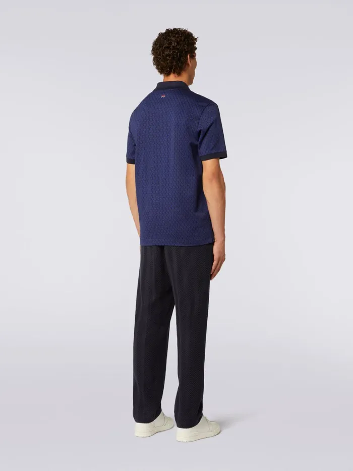 Men ShortSleeved Cotton Polo Shirt Blue Missoni Polos and Tshirts Men ShortSleeved Cotton Polo Shirt Blue Missoni Polos and Tshirts