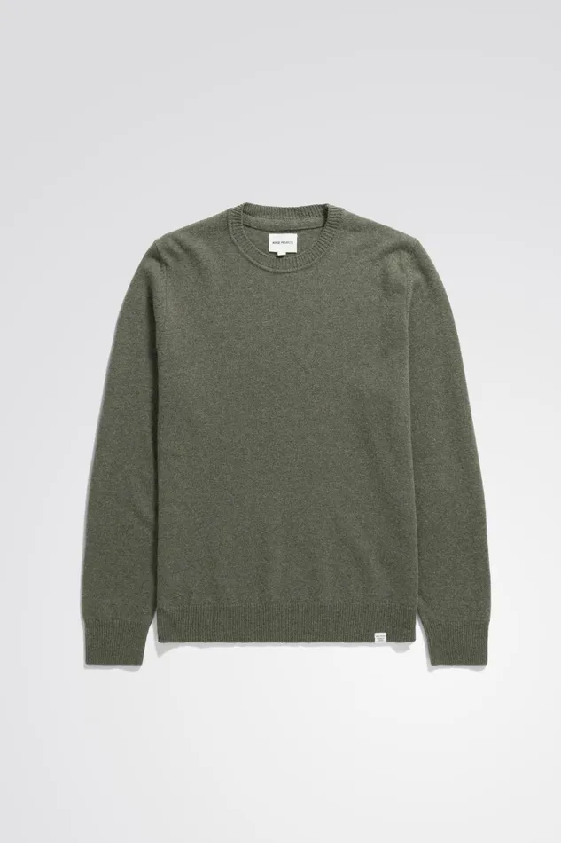 Men Sigfred Merino Lambswool Sweater Ivy Green Norse Projects Knitwear