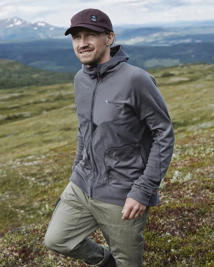 Men Sigyn Hooded Zip Thistle Blue Klttermusen Fleeces and Sweaters