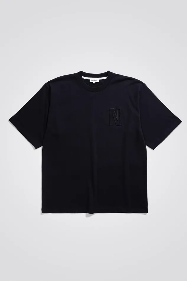 Men Simon Loose N Logo TShirt Dark Navy Norse Projects TShirts