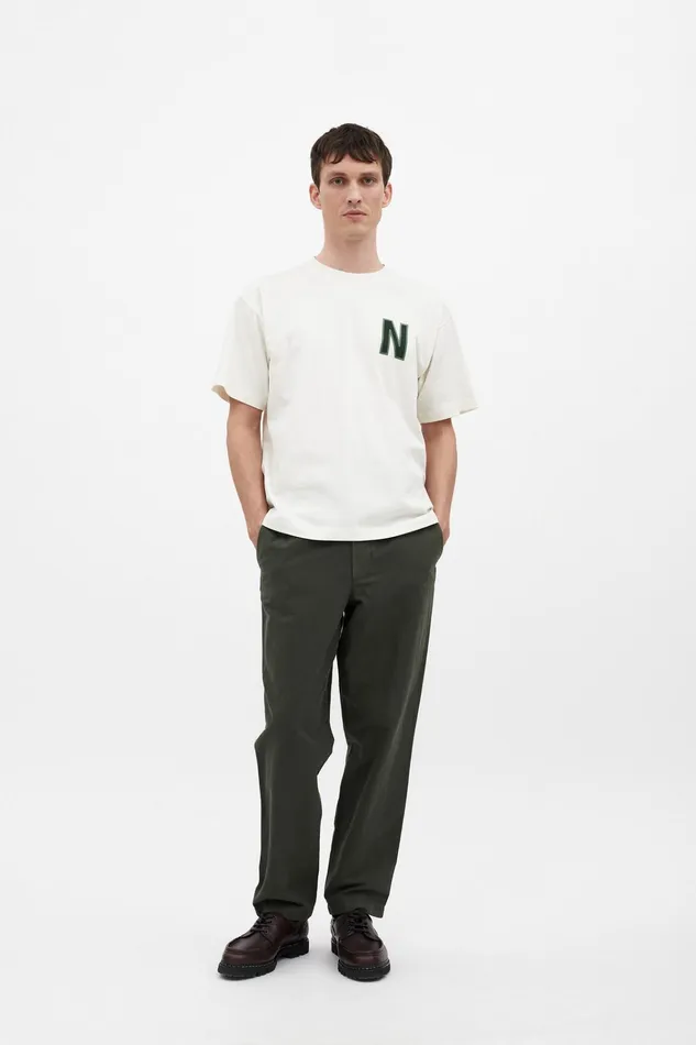 Men Simon Loose Organic Heavy Jersey Large N TShirt Ecru Norse Projects TShirts